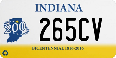 IN license plate 265CV