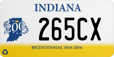 IN license plate 265CX