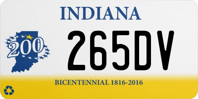 IN license plate 265DV