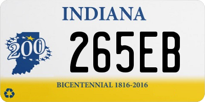 IN license plate 265EB