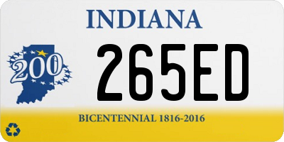 IN license plate 265ED