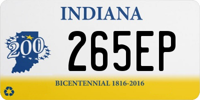 IN license plate 265EP