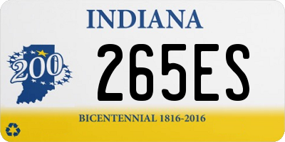 IN license plate 265ES