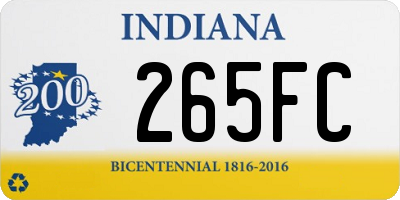 IN license plate 265FC