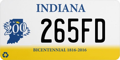 IN license plate 265FD