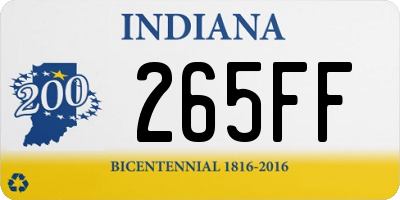 IN license plate 265FF