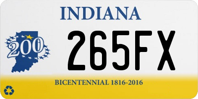 IN license plate 265FX