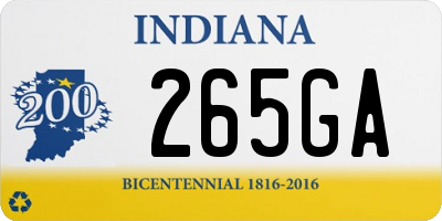 IN license plate 265GA