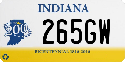 IN license plate 265GW