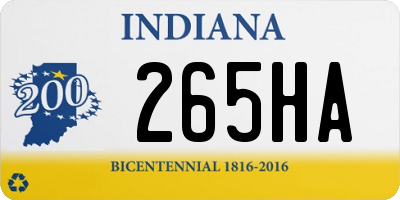 IN license plate 265HA