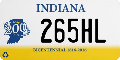 IN license plate 265HL