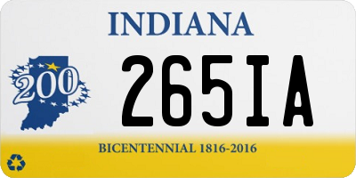 IN license plate 265IA
