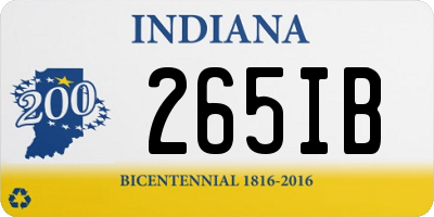 IN license plate 265IB