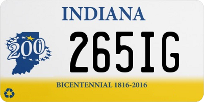 IN license plate 265IG