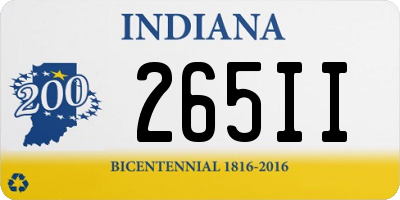 IN license plate 265II