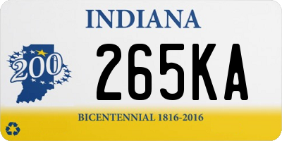 IN license plate 265KA