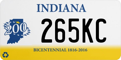 IN license plate 265KC