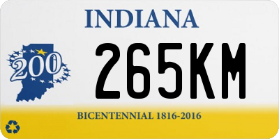 IN license plate 265KM