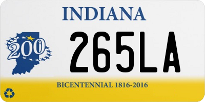 IN license plate 265LA