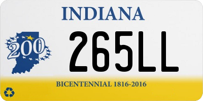 IN license plate 265LL