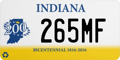 IN license plate 265MF