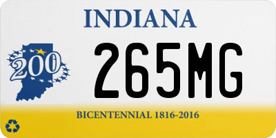 IN license plate 265MG