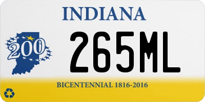 IN license plate 265ML