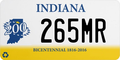IN license plate 265MR