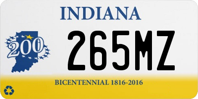 IN license plate 265MZ