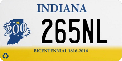 IN license plate 265NL