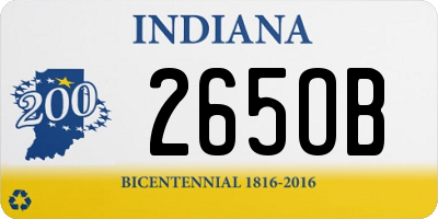 IN license plate 265OB