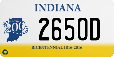 IN license plate 265OD