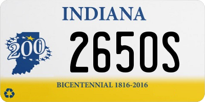 IN license plate 265OS