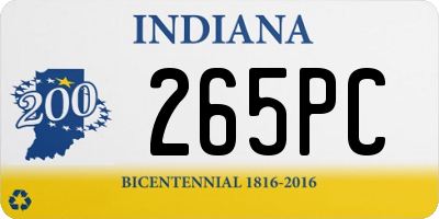 IN license plate 265PC