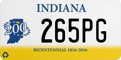 IN license plate 265PG