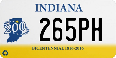 IN license plate 265PH