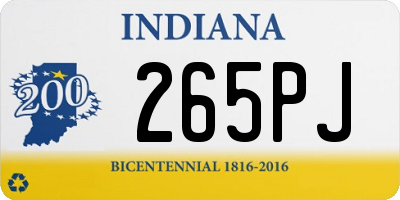 IN license plate 265PJ