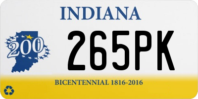 IN license plate 265PK