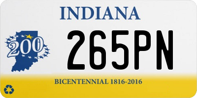 IN license plate 265PN