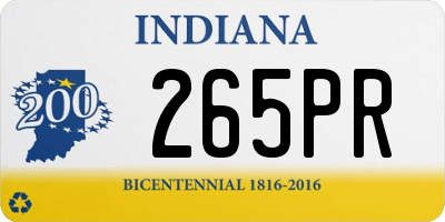 IN license plate 265PR