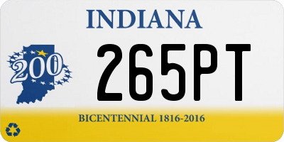 IN license plate 265PT