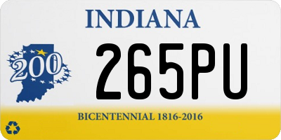 IN license plate 265PU