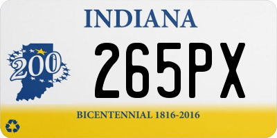 IN license plate 265PX