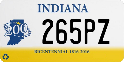 IN license plate 265PZ