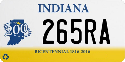 IN license plate 265RA