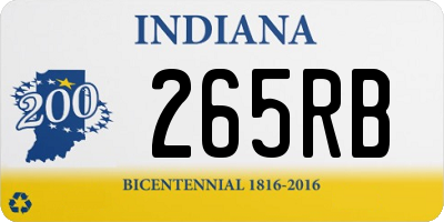 IN license plate 265RB