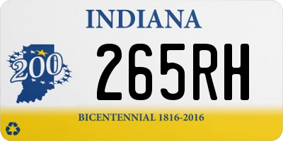 IN license plate 265RH