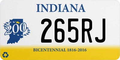 IN license plate 265RJ