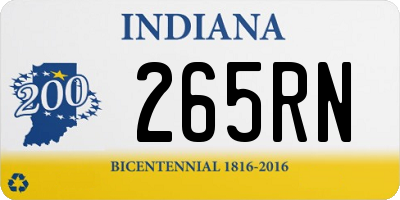 IN license plate 265RN