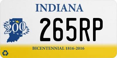 IN license plate 265RP